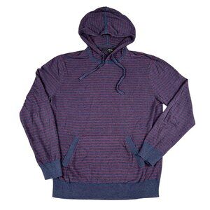 Hawker Rye Mens Navy & Maroon Striped Hoodie Sz Medium